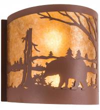 Meyda Blue 200325 - 15" Wide Bear at Lake Left Wall Sconce