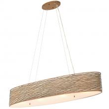 Varaluz 247N04HO - Flow 4 Light Oval Linear Pendant w/Fabric Shade - Hammered Ore