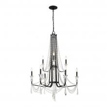 Varaluz 270C09OX - Barcelona 9 Light 2-Tier Crystal Chandelier - Onyx