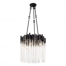 Varaluz 309P06MBFG - Matrix 6 Light Pendant - Matte Black/French Gold