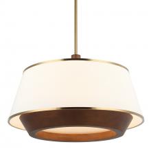 Varaluz 520P06SBW - Desert Flyer 6 Light Pendant - Satin Brass/Medium Walnut