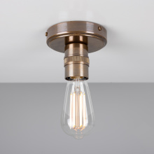 Mullan Lighting MLCF131ANTBRS - Devon Minimalist Brass Flush Ceiling Light | Antique Brass