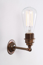 Mullan Lighting MLWL155ANTBRS - Lome Vintage Industrial Wall Light | Antique Brass