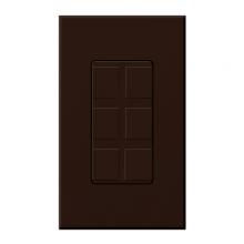Lutron Electronics NT-6PF-BR - SIX PORT FRAME W/BLANKS NT BROWN