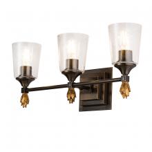 Lucas McKearn bb1022db-3-f2g - Vetiver 3 Light Vanity in Dark Bronze With Gold Accents