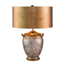 Lucas McKearn ta1118 - Jackson Table Lamp in Gold and Distressed Silver with Large Drum Shade