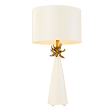 Lucas McKearn ta1260 - Neo White Table Lamp with Distressed Gold Accents