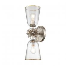 Lucas McKearn sc00957s-2 - Staring 2 Light Sconce in Silver Leaf