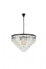 Elegant Lighting 1201D44MB/RC - Sydney 33 light Matte Black Chandelier Clear Royal Cut Crystal