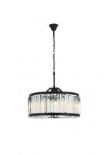 Elegant Lighting 1203D28MB/RC - Chelsea 8 light Matte Black Chandelier Clear Royal Cut Crystal