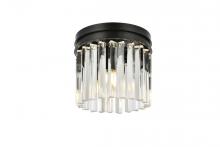 Elegant Lighting 1208F12MB/RC - Sydney 3 light Matte Black Flush Mount Clear Royal Cut Crystal