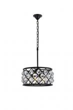 Elegant Lighting 1214D16MB/RC - Madison 4 light Matte Black Pendant Clear Royal Cut Crystal