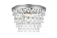 Elegant Lighting 1219F15AS/RC - Nordic 3 light antique silver Flush Mount Clear Royal Cut Crystal
