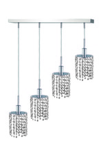 Elegant Lighting 1284D-O-R-CL/SS - Mini 4 light Chrome Pendant