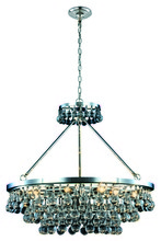 Elegant Lighting 1509D32PN - Bettina 10 light Polished Nickel Pendant Clear Royal Cut Crystal