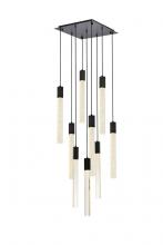 Elegant Lighting 2066D20BK - Weston 9 lights pendant in black