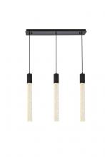 Elegant Lighting 2066S32BK - Weston 3 lights pendant in black
