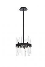Elegant Lighting 2200D10BK - Serena 10 inch crystal round pendant in black