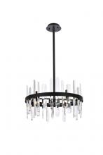 Elegant Lighting 2200D20BK - Serena 20 inch crystal round pendant in black