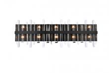 Elegant Lighting 2200W36BK - Serena 36 inch crystal bath sconce in black