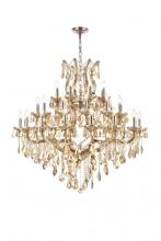 Elegant Lighting 2800G44GT-GT/RC - Maria Theresa 37 light Golden Teak Chandelier Golden Teak (Smoky) Royal Cut Crystal
