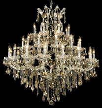 Elegant Lighting 2801G44C-GT/RC - Maria Theresa 37 Light Chrome Chandelier Golden Teak (Smoky) Royal Cut Crystal