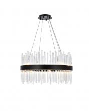 Elegant Lighting 3000D25BK - Dallas 25 inch round crystal pendant in black