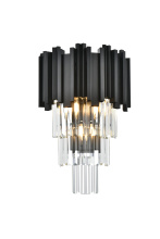 Elegant Lighting 3400W12BK - Wall Sconce W12"H18"L2 Black