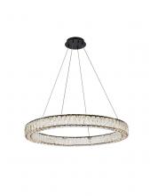 Elegant Lighting 3503D31BK - Monroe 31 inch LED round Single pendant in black