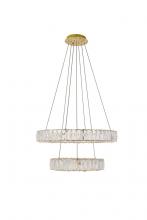 Elegant Lighting 3503G24G - Monroe Hang D23.6"+D15.7"LED 54W Gold