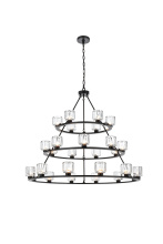 Elegant Lighting 5100L348BK - Cadence 48 inch Three-Tier Chandelier in Black