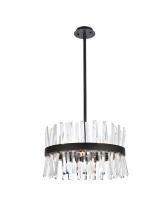 Elegant Lighting 6200D20BK - Serephina 20 inch crystal round pendant light in black