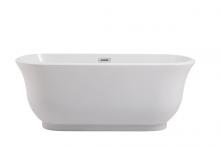 Elegant Lighting BT10259GW - 59 inch soaking bathtub in glossy white
