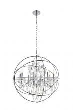 Elegant Lighting LD8801D32C - Cordelia 8 Light Chrome Crystal Pendant