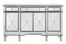 Elegant Lighting MF6-1001SC - 3 Drawer 4 Door Cabinet 60 in. x 14 in. x 36 in. in silver Clear
