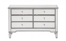Elegant Lighting MF6-1017S - 6 Drawer Dresser 48 in. x 18 in. x 32 in. in silver paint