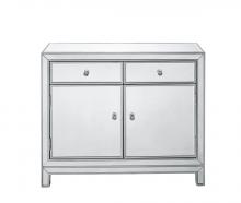 Elegant Lighting MF72002 - Nightstand 2 drawers 2 doors 38in. W x 12in. D x 32in. H in antique silver paint