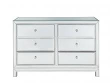 Elegant Lighting MF72017 - Dresser 6 drawers 48in. W x 18in. Din. x 32in. H in antique silver paint