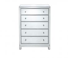 Elegant Lighting MF72026 - Chest 5 drawers 34in. W x 16in. D x 48in. H in antique silver paint
