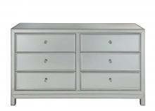 Elegant Lighting MF72036 - Dresser 6 drawers 60in. W x 18in. D x 32in. H in antique silver paint