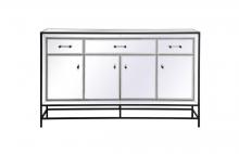 Elegant Lighting MF72060BK - James 60 in. mirrored credenza in black