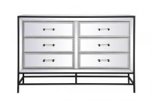 Elegant Lighting MF73026BK - 34 inch mirrored 5 drawers chest in black