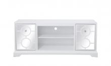 Elegant Lighting MF801WH - 60 in. mirrored TV stand in white