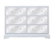 Elegant Lighting MF81017WH - 48 in. mirrored six drawer cabinet in white