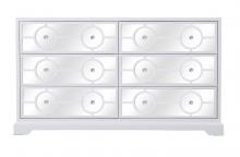 Elegant Lighting MF81036WH - 60 in. mirrored six drawer cabinet in white
