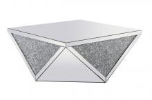 Elegant Lighting MF92005 - 38 inch Square Crystal Coffee Table Silver Royal Cut Crystal