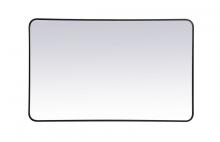 Elegant Lighting MR803048BK - Soft corner metal rectangular mirror 30x48 inch in Black