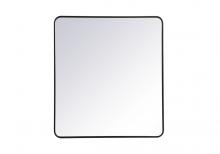 Elegant Lighting MR803640BK - Soft corner metal rectangular mirror 36x40 inch in Black