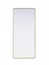 Elegant Lighting MR8A3272BRA - R Corner Mirror 32"x72"x2" Brass