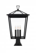 Elegant Lighting OD334P28BK - Outdoor Pole Light L14" W14" H27.5" L3 Black